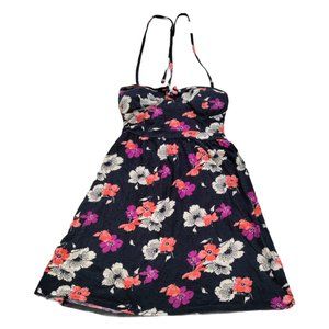 American Eagle Outfitters Women Size S Midi Dress Pink Sleeveless Floral Cotton